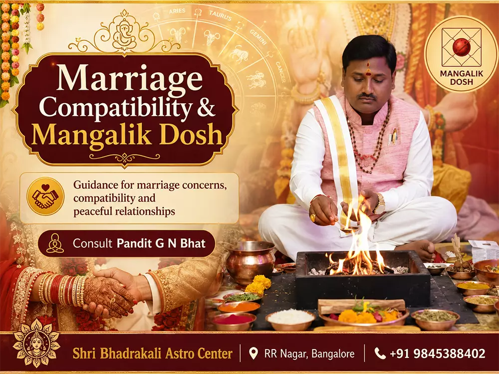 marriage compatibility and mangalik dosha removal by pandit g n bhat